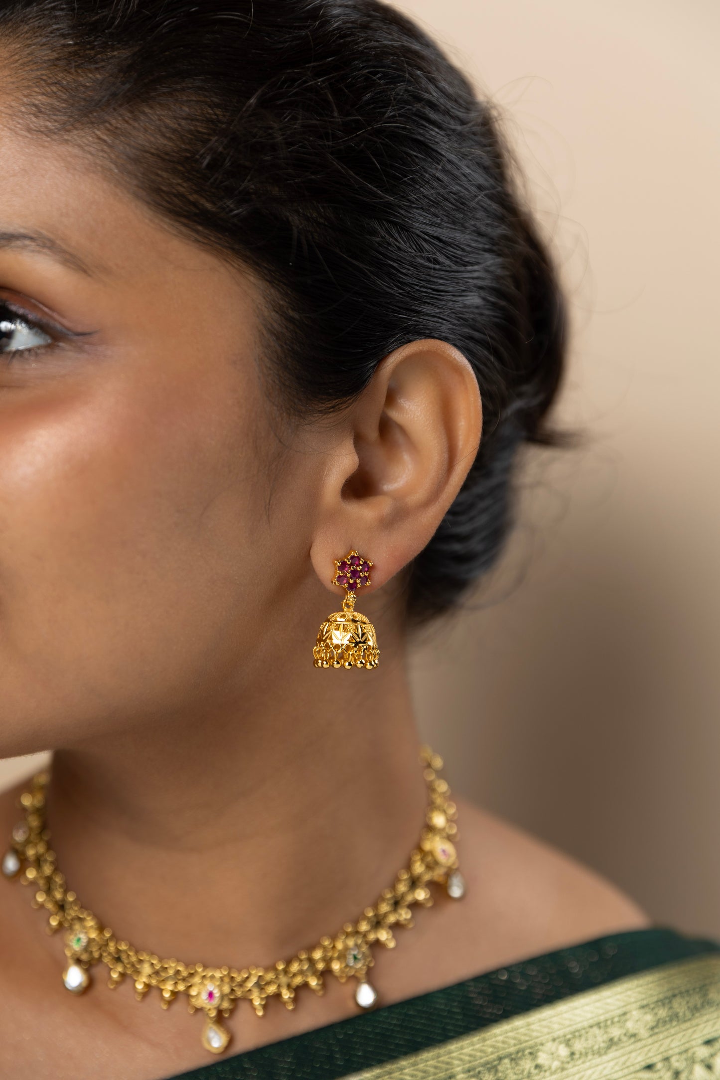 Ruby Stone Jhumka