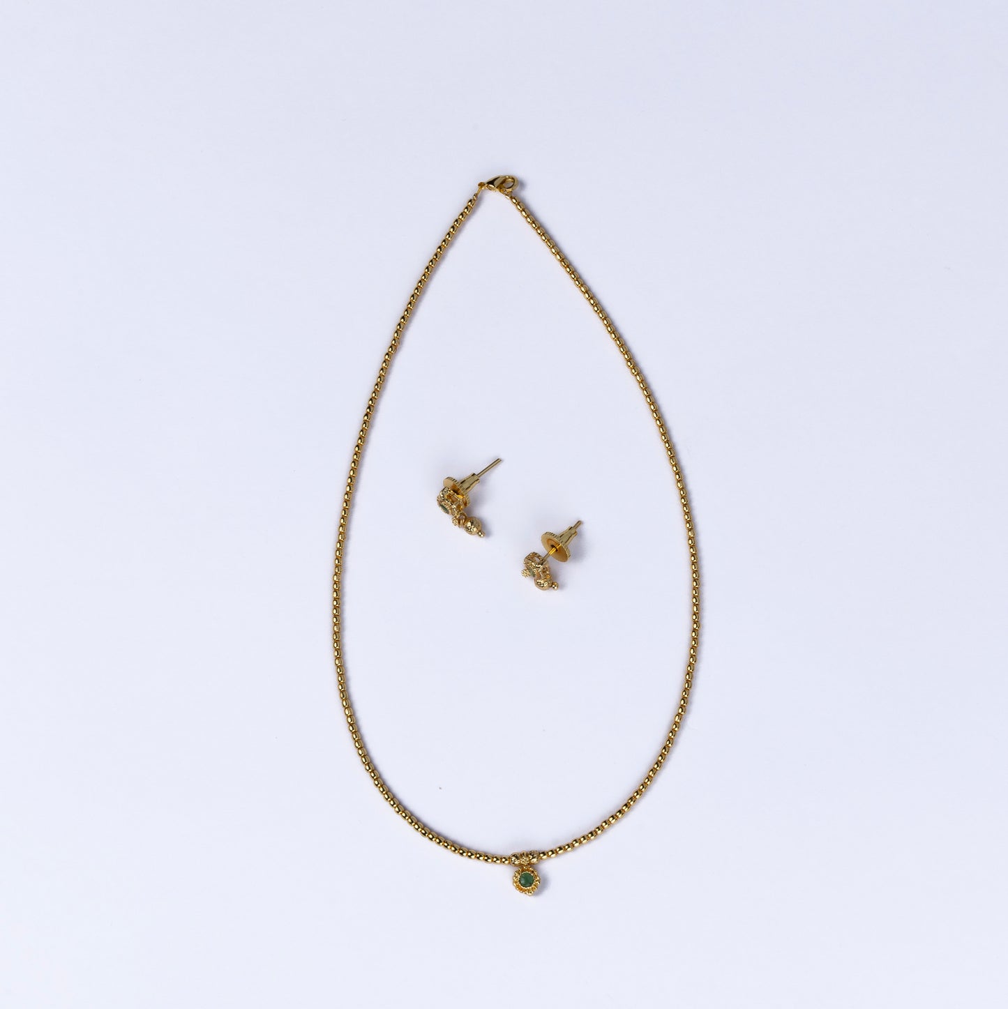 Talina Golden Beaded Chain Set