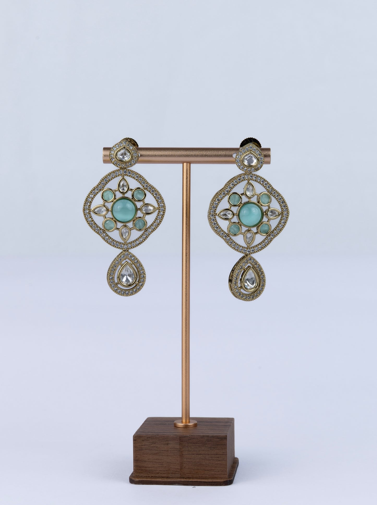 Turquoise Polki Earrings