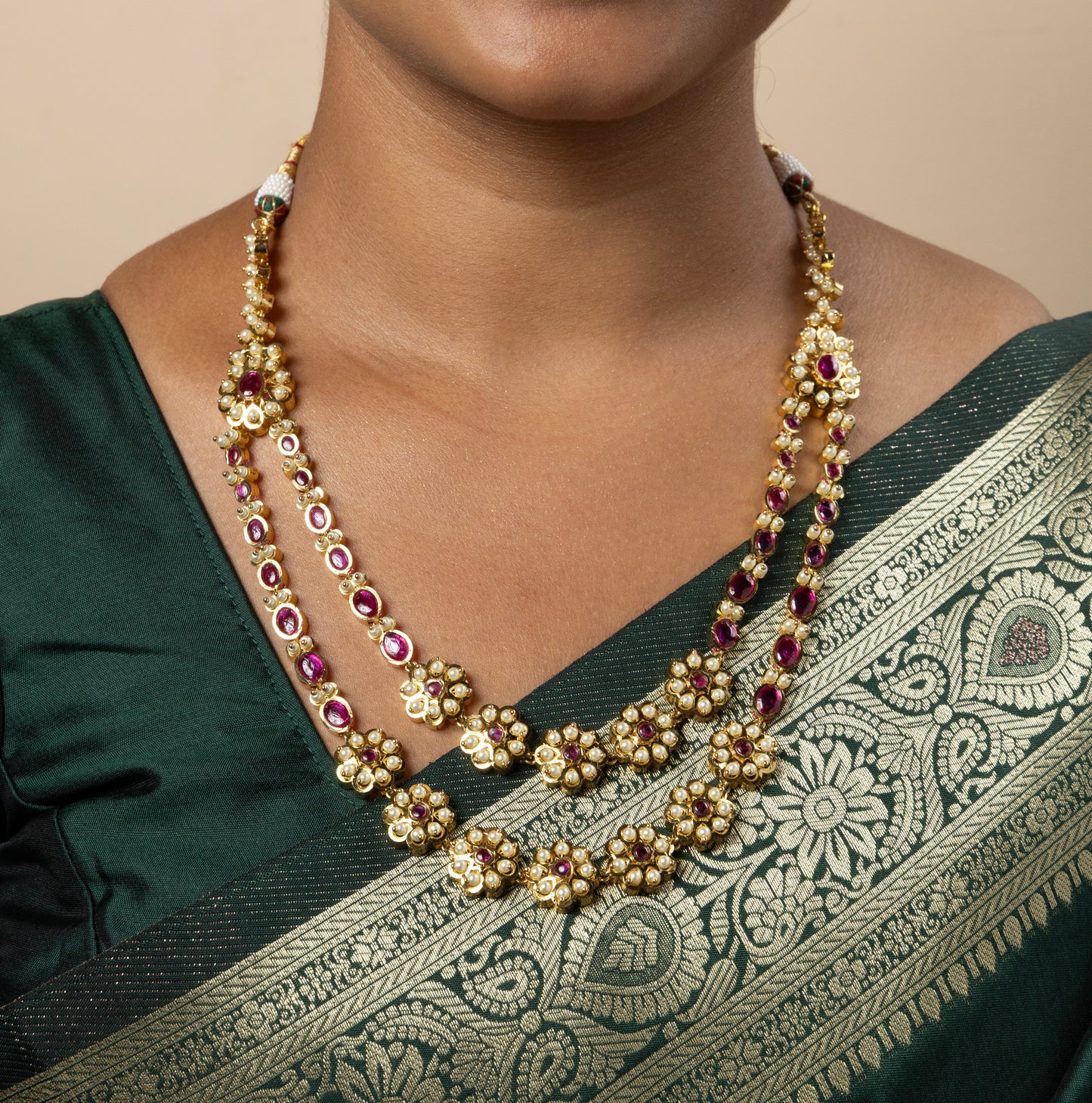Ruby Rajmala Necklace Set