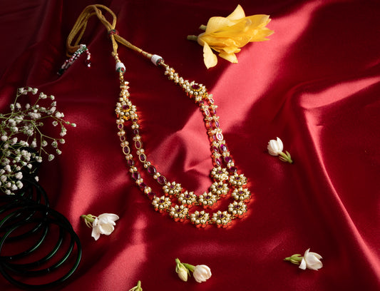 Ruby Rajmala Necklace Set