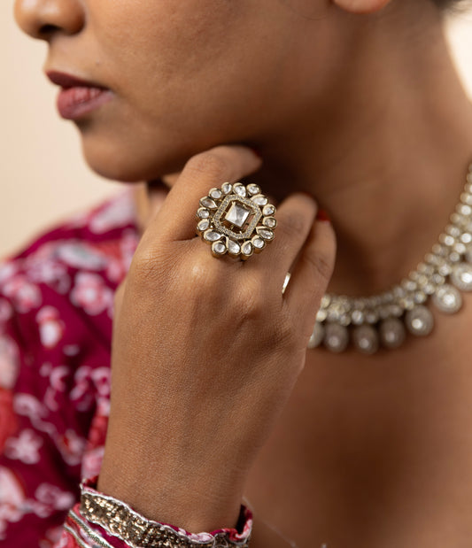 Kundan Polki Cocktail Ring