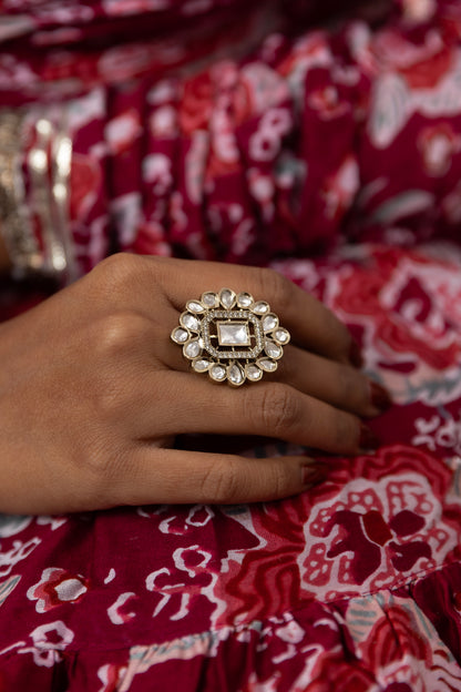 Kundan Polki Cocktail Ring