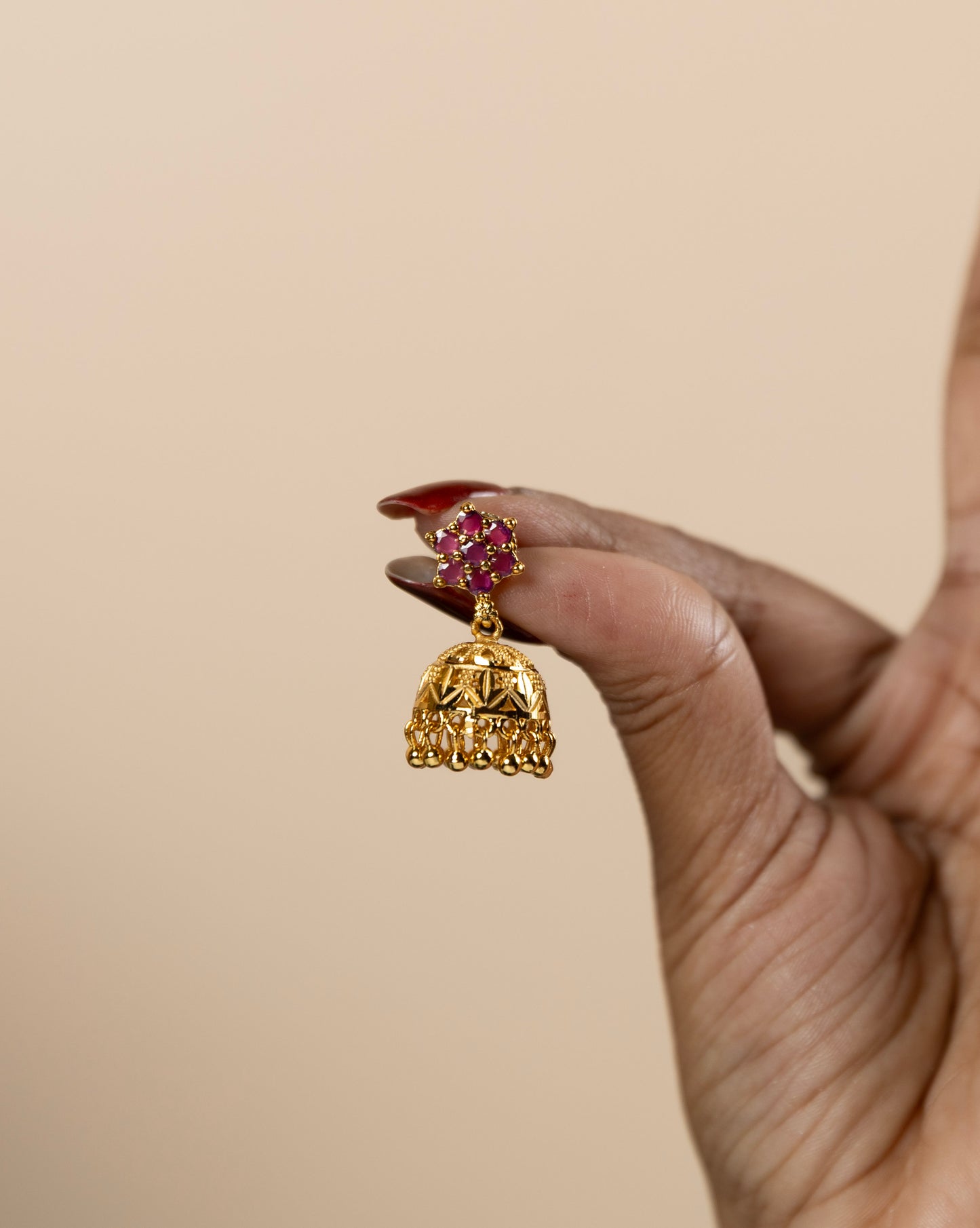 Ruby Stone Jhumka