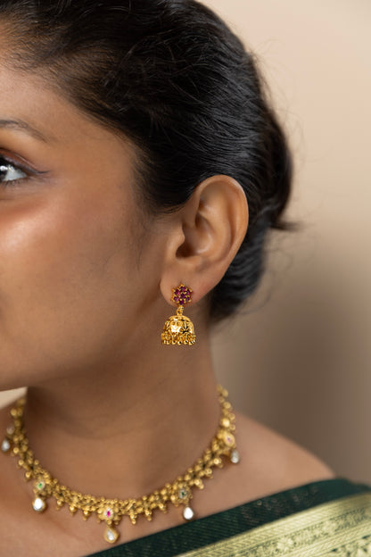 Ruby Stone Jhumka
