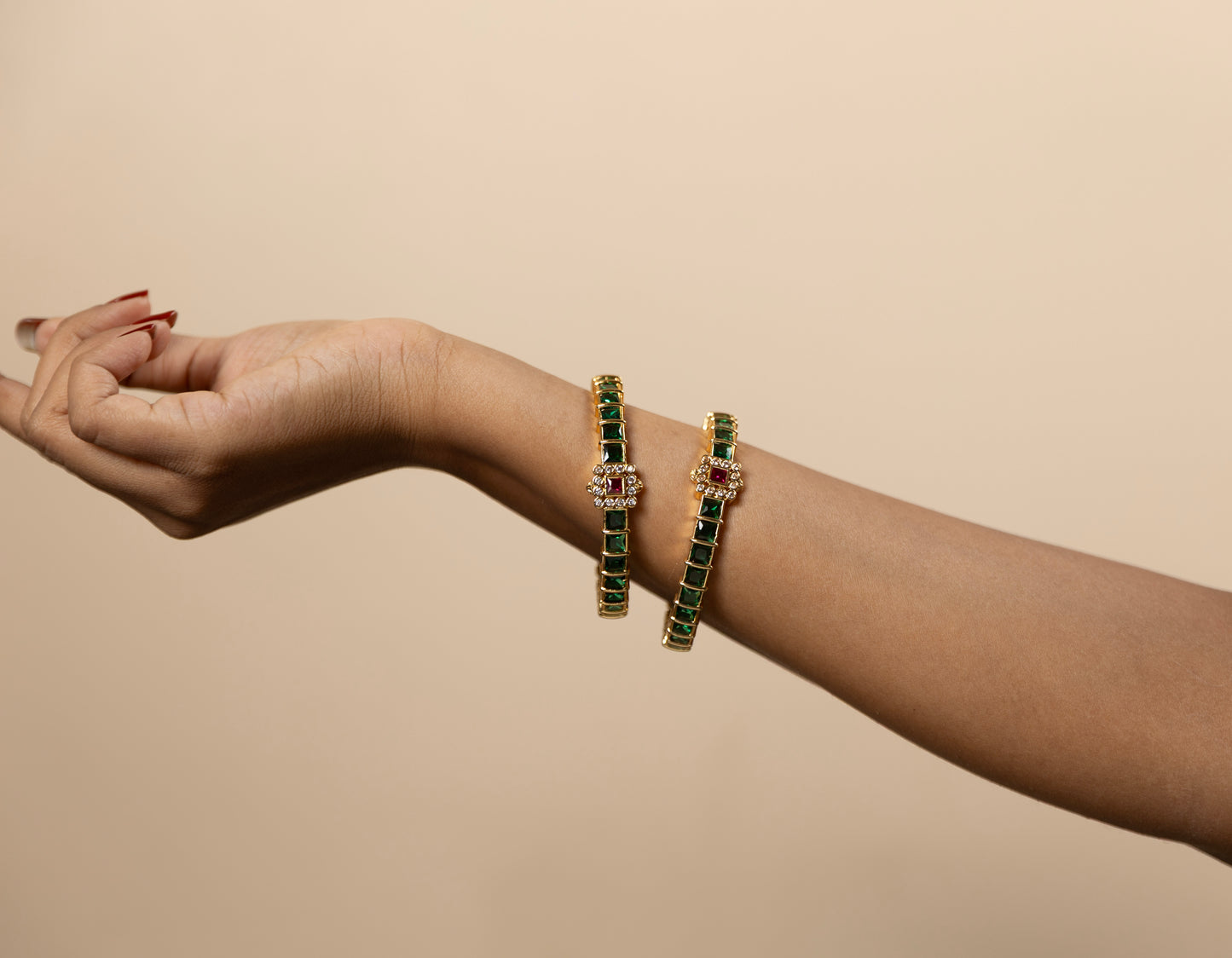 Panna Ruby Studded Bangles