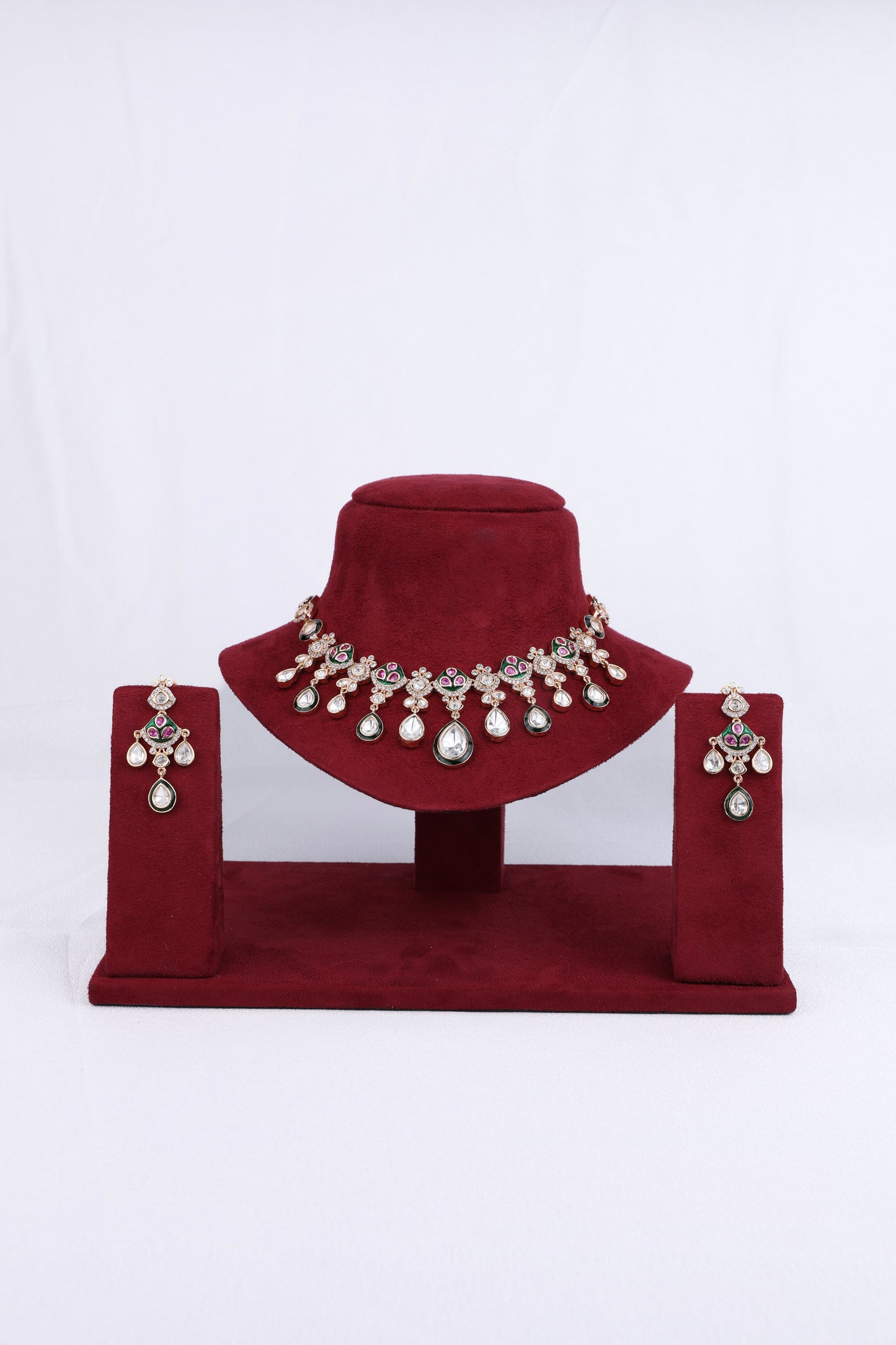 Meenakari Kundan Polki Choker Set