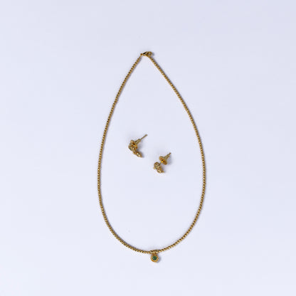 Talina Golden Beaded Chain Set