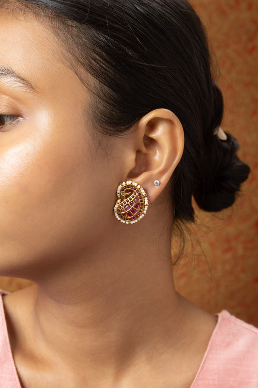 Jadau Moti Studs