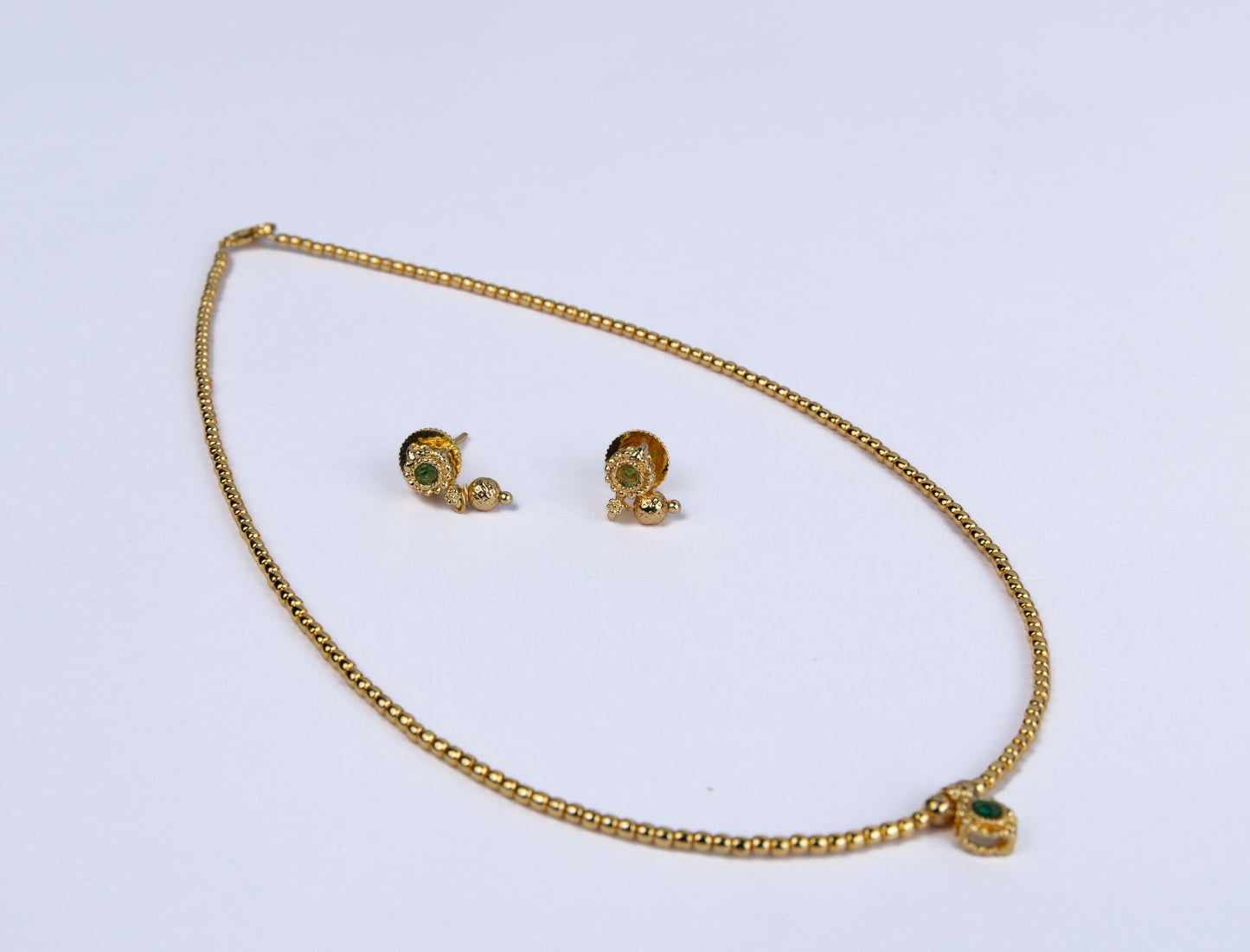Talina Golden Beaded Chain Set