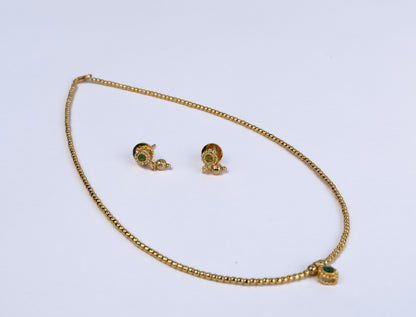 Talina Golden Beaded Chain Set