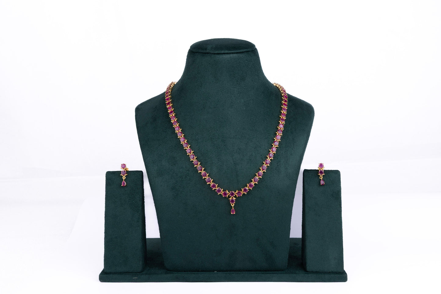 Ruby Tennis Necklace Set