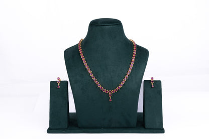 Ruby Tennis Necklace Set