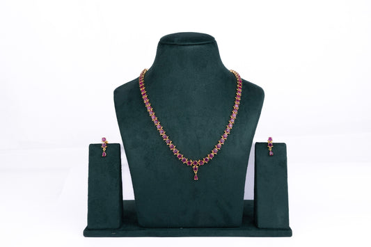 Ruby Tennis Necklace Set