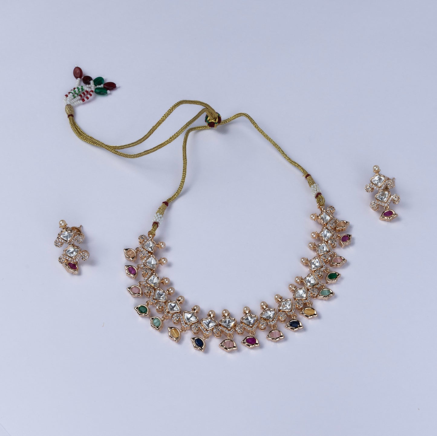 Rajsi Navratna Necklace Set