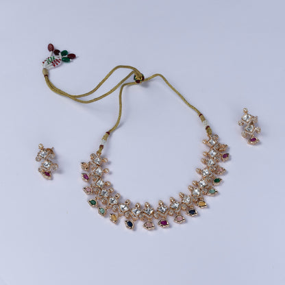 Rajsi Navratna Necklace Set