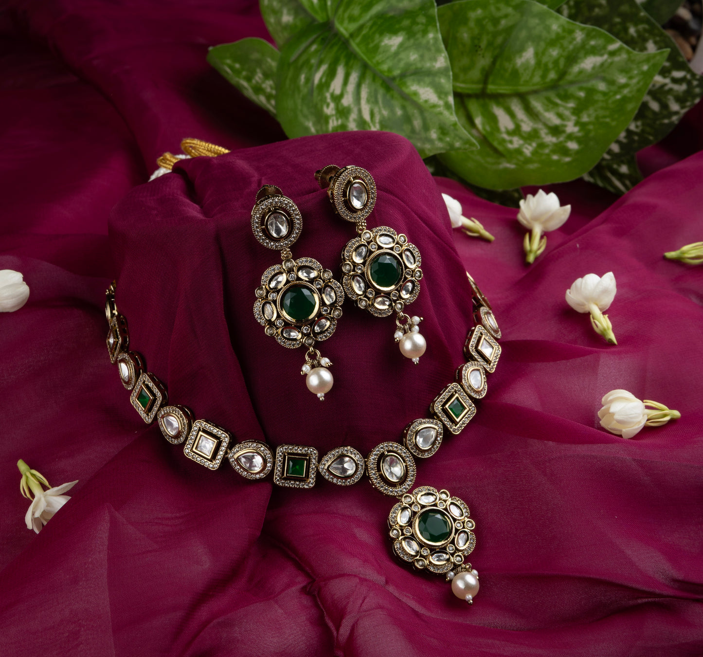 Emerald Queen Drop Necklace Set