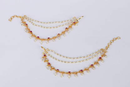 Delicate multi-layered pearl kaan chain