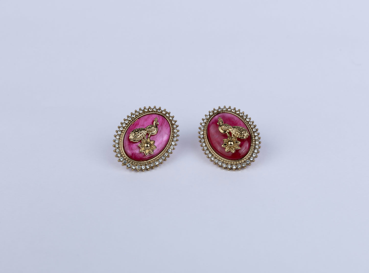 Vintage Red Oval Studs