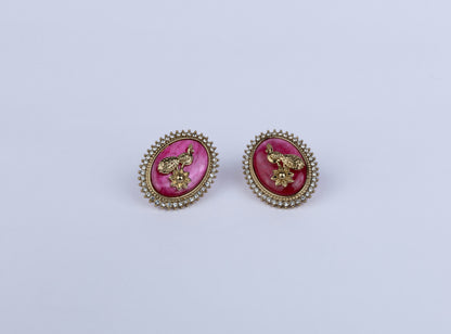 Vintage Red Oval Studs