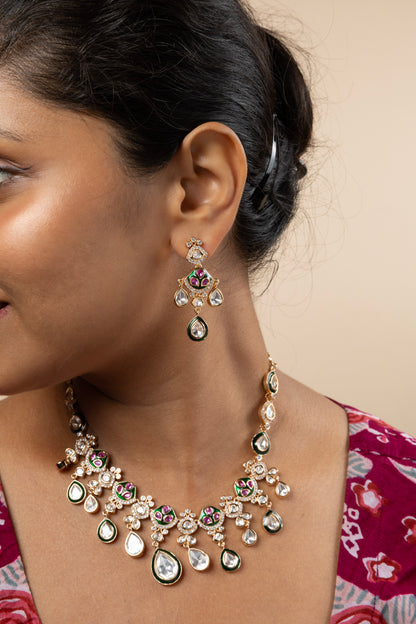 Meenakari Kundan Polki Choker Set