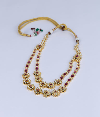 Ruby Rajmala Necklace Set