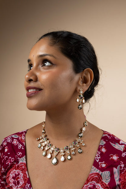 Meenakari Kundan Polki Choker Set