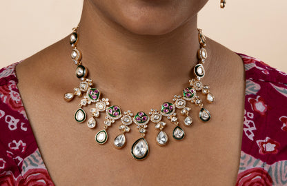 Meenakari Kundan Polki Choker Set
