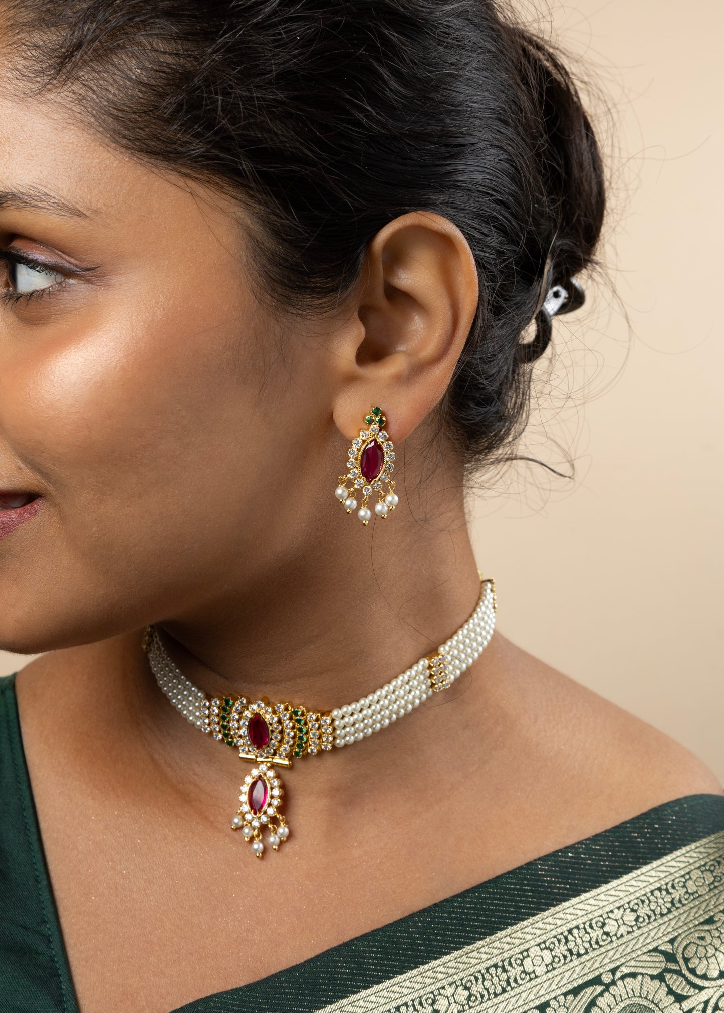 Subtle Chinchpeti Necklace Set
