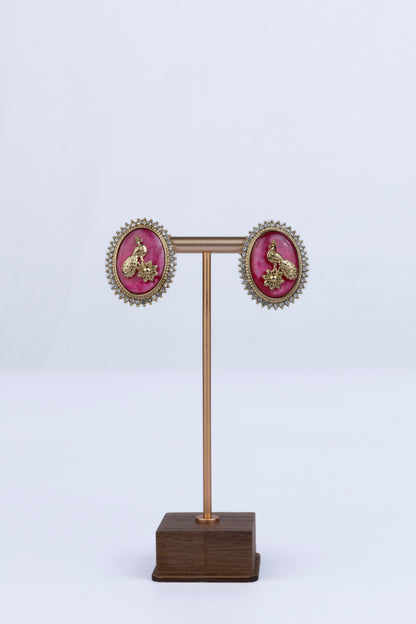 Vintage Red Oval Studs