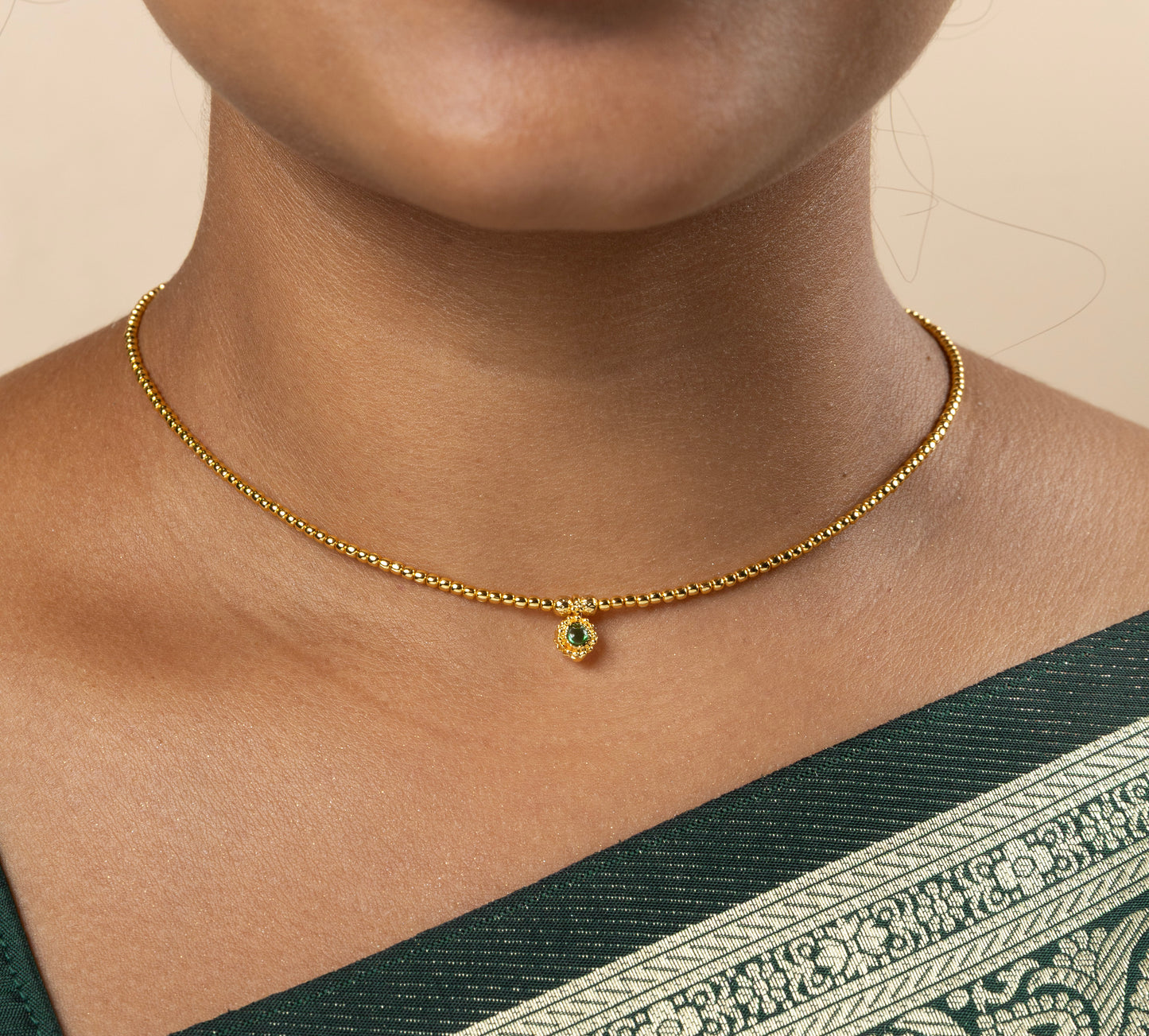 Talina Golden Beaded Chain Set