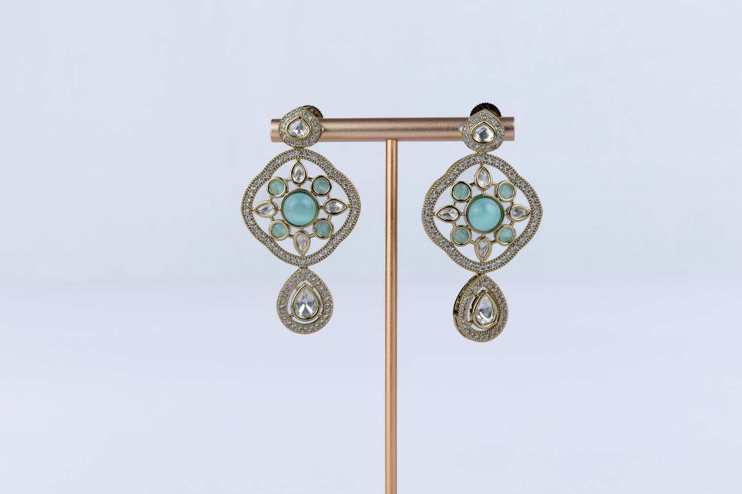 Turquoise Polki Earrings